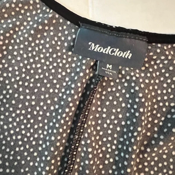 ModCloth Elegant Black and White Long Sleeve Dress - Picture 7 of 8